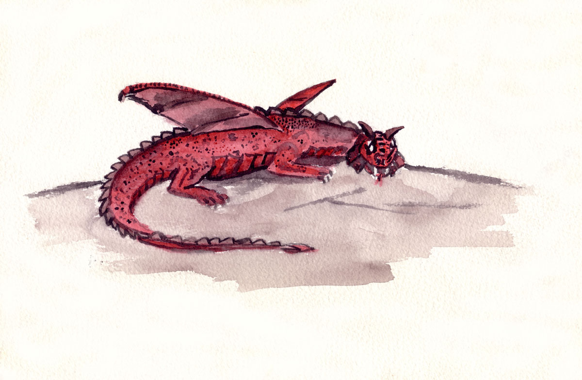 Painting of a Red Dragon