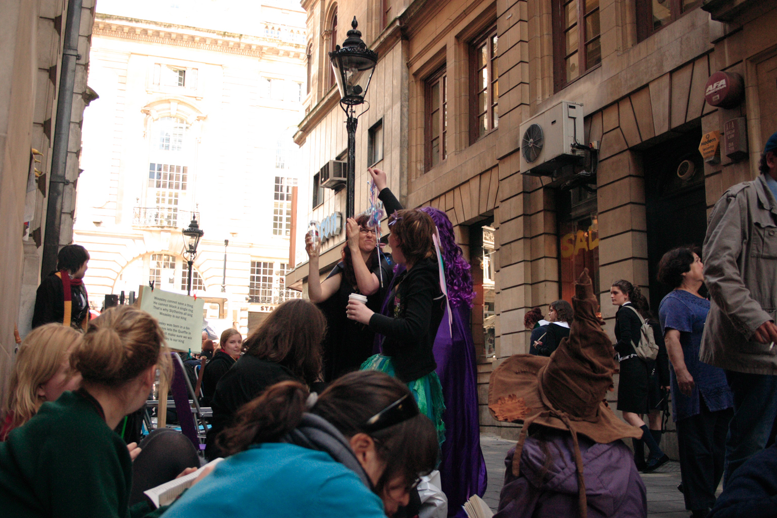 People queueing up for the Harry Potter book launch in London.