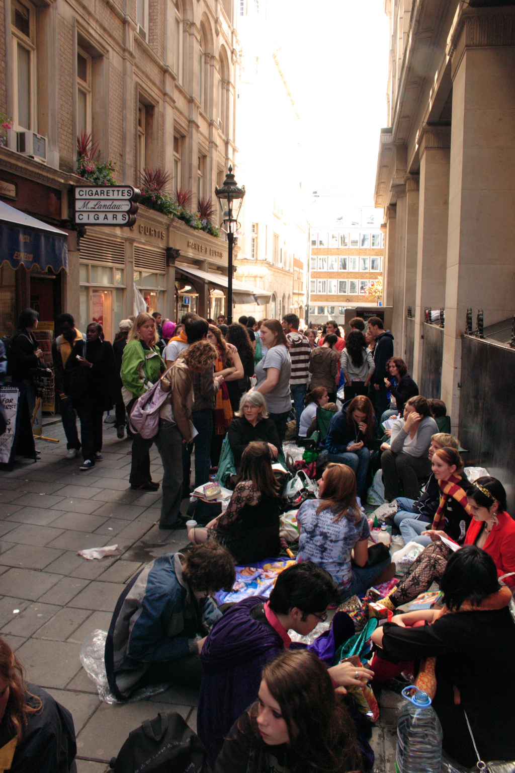 People queueing up for the Harry Potter book launch in London.