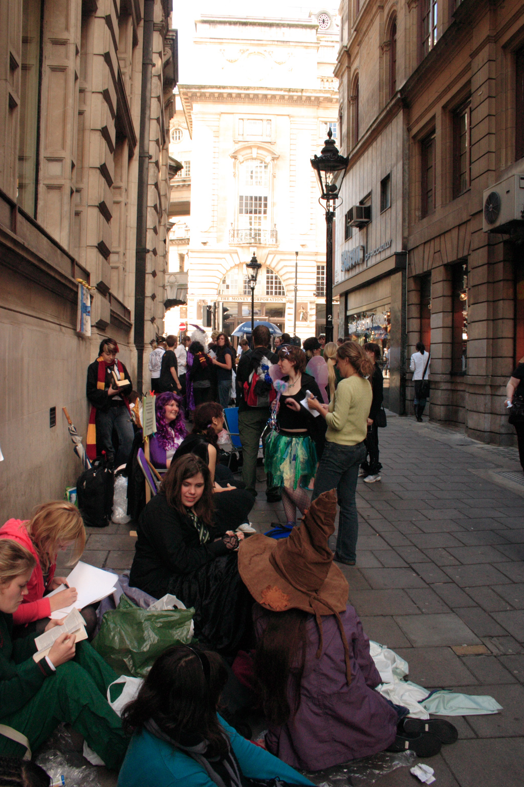 People queueing up for the Harry Potter book launch in London.