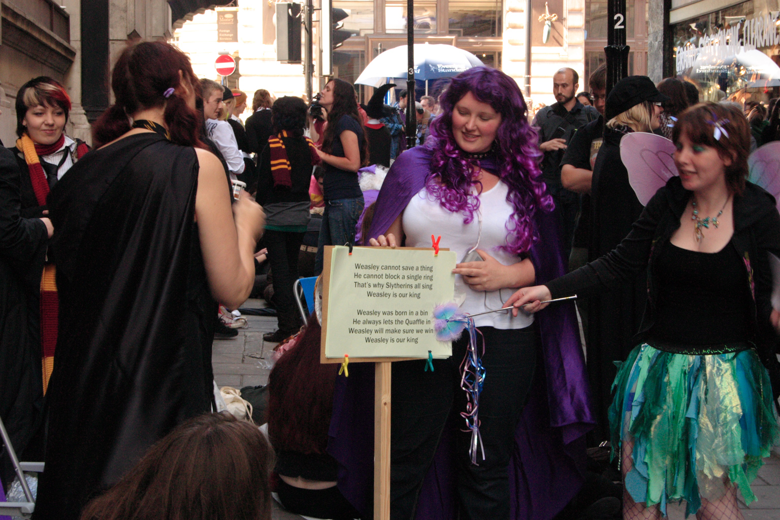 People queueing up for the Harry Potter book launch in London.