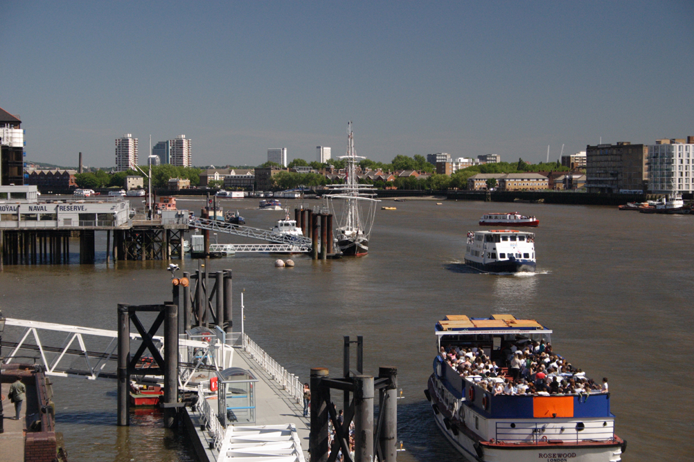View of the Thames from Tower Bridge - looking east.