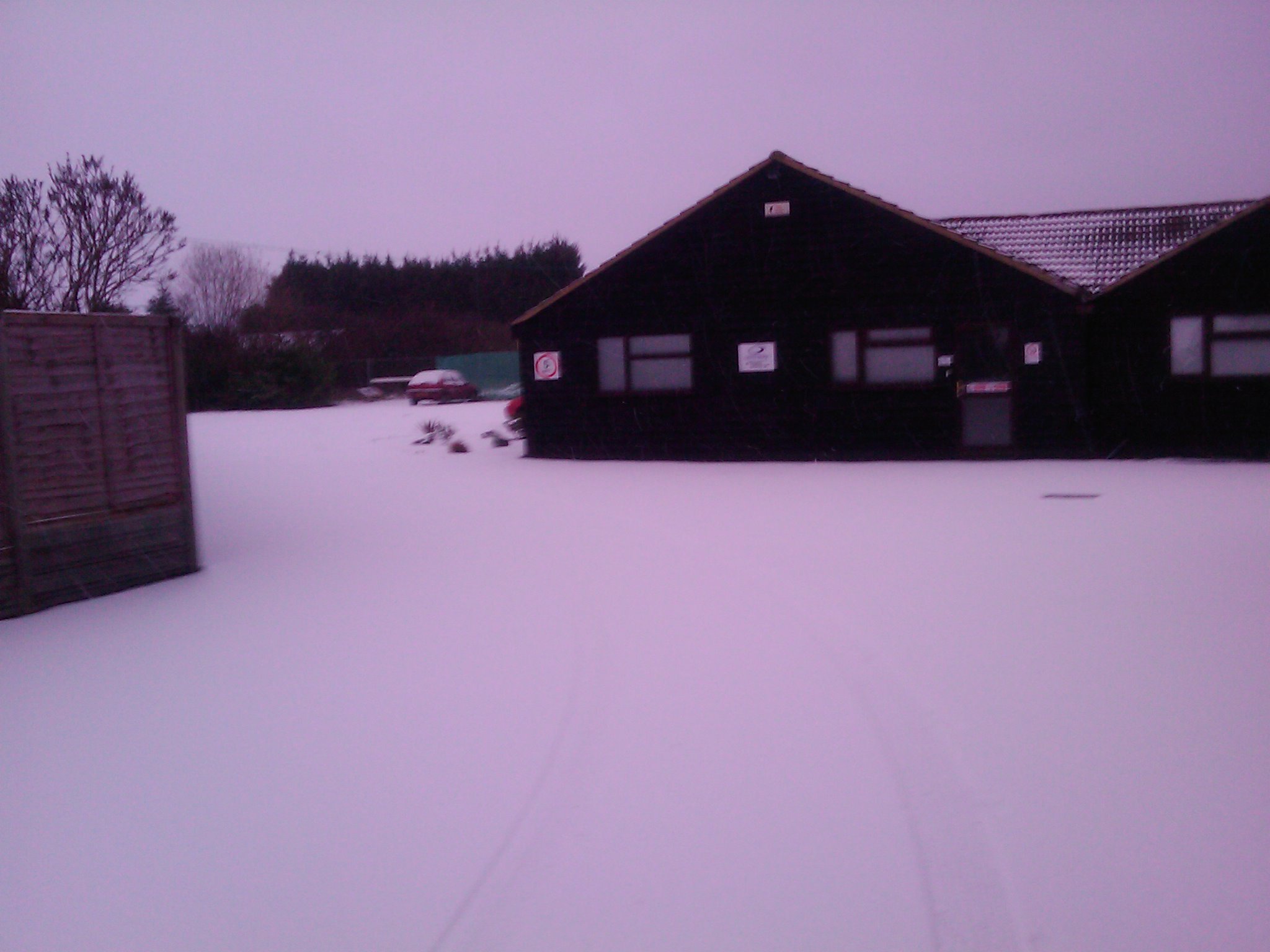 The Office surrounded by snow