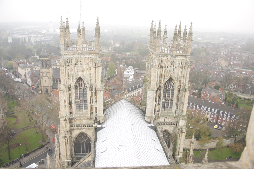 View from the top of York Minster Cathedral