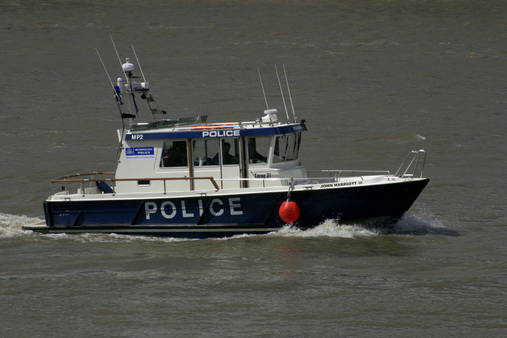 Thames river Police patrol boat.